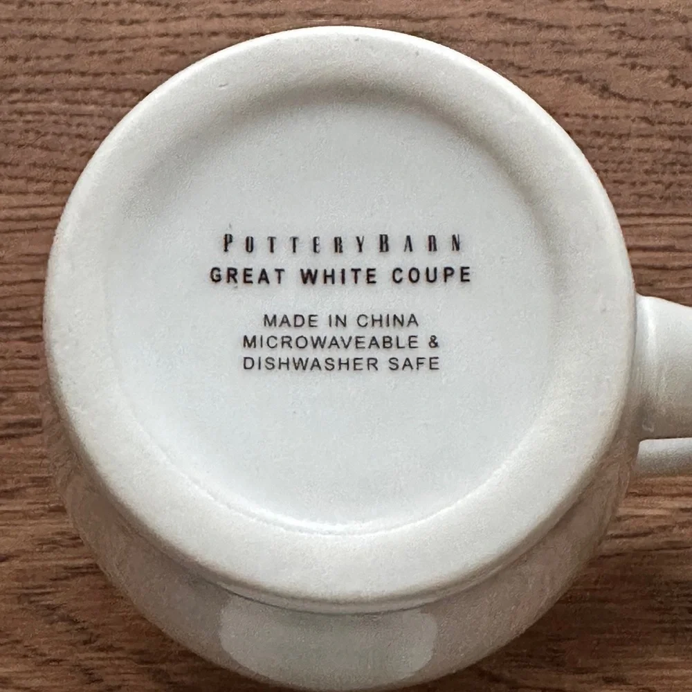 Pottery Barn Great Coupe Late Mugs Set of Two